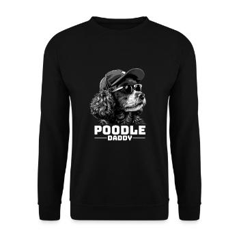 Caniche papa - Sweat-shirt Unisexe - noir - Devant - Alina (178cm) & Michal (187cm)