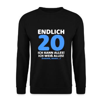 Enfin 20 je peux tout faire, je sais tout - Sweat-shirt Unisexe - noir - Devant - Alina (178cm) & Michal (187cm)