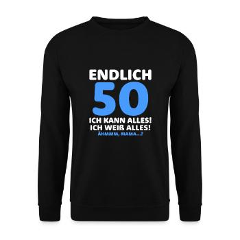 Finally 50 I can do everything I know everything - Unisex Sweatshirt - black - Front - Alina (178cm) & Michal (187cm)