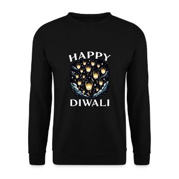 Happy Diwali - Unisex Sweatshirt - black - Front - Alina (178cm) & Michal (187cm)