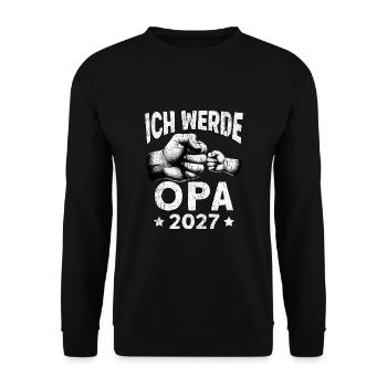 Je serai grand-père en 2027 - Sweat-shirt Unisexe - noir - Devant - Alina (178cm) & Michal (187cm)