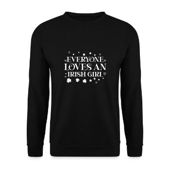 Everyone Loves An Irish Girl - Unisex Pullover - Schwarz - Vorne - Alina (178cm) & Michal (187cm)