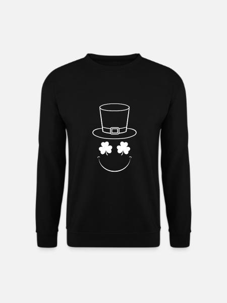 Trèfle Happy Face Saint-Patrick - Sweat-shirt Unisexe - noir