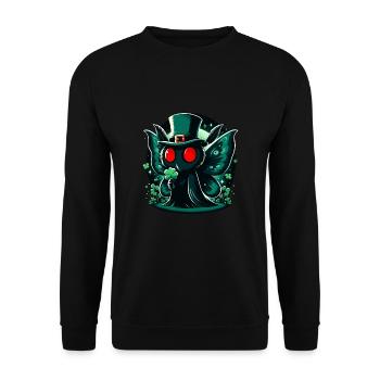 Irish Leprechaun Mothman - Unisex Pullover - Schwarz - Vorne - Alina (178cm) & Michal (187cm)