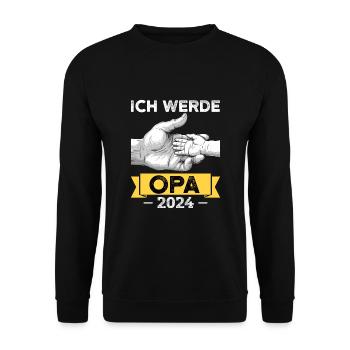 scJe vais être grand-père en 2024 - Sweat-shirt Unisexe - noir - Devant - Alina (178cm) & Michal (187cm)