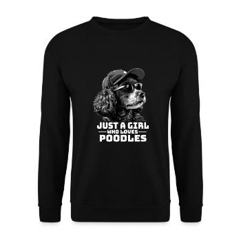Juste une fille qui aime les caniches - Sweat-shirt Unisexe - noir - Devant - Alina (178cm) & Michal (187cm)