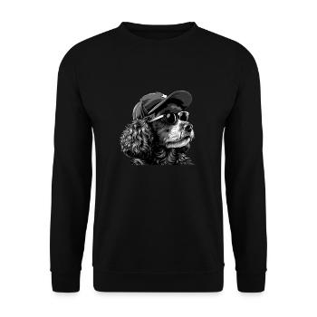 Caniche avec lunettes de soleil - Sweat-shirt Unisexe - noir - Devant - Alina (178cm) & Michal (187cm)