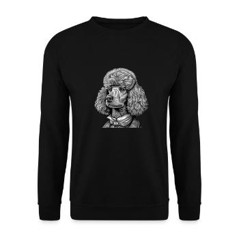 Vintage Standard Poodle - Unisex Sweatshirt - black - Front - Alina (178cm) & Michal (187cm)