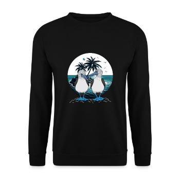 Blaufußtölpel Galapagos - Unisex Pullover - Schwarz - Vorne - Alina (178cm) & Michal (187cm)