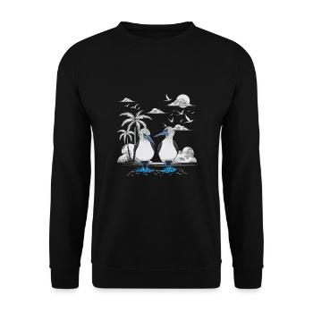 Blaufußtölpel Galapagos Islands - Unisex Pullover - Schwarz - Vorne - Alina (178cm) & Michal (187cm)