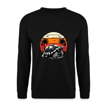 Giant tortoise - Unisex Sweatshirt - black - Front - Alina (178cm) & Michal (187cm)
