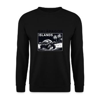 Galapagos Islands Giant Tortoise - Unisex Sweatshirt - black - Front - Alina (178cm) & Michal (187cm)
