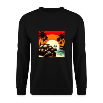 Galapagos Tortoise - Unisex Sweatshirt - black - Front - Alina (178cm) & Michal (187cm)