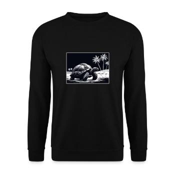 Giant Tortoise Galápagos Islands - Unisex Sweatshirt - black - Front - Alina (178cm) & Michal (187cm)