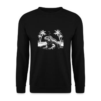 Marine Iguana Galapagos Islands - Unisex Sweatshirt - black - Front - Alina (178cm) & Michal (187cm)