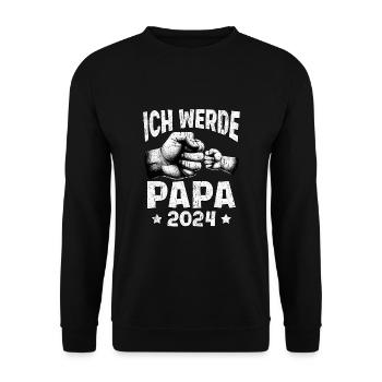 Je serai papa en 2024 - Sweat-shirt Unisexe - noir - Devant - Alina (178cm) & Michal (187cm)