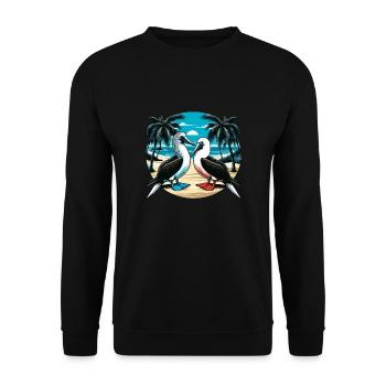 Seabirds Blue-footed boobies Red-footed boobies - Unisex Sweatshirt - black - Front - Alina (178cm) & Michal (187cm)
