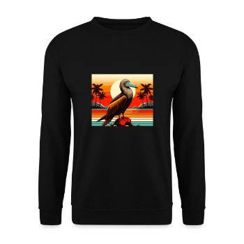 Retro Redfoot Booby - Unisex Sweatshirt - black - Front - Alina (178cm) & Michal (187cm)