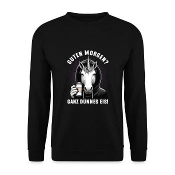Good morning very thin ice - Unisex Sweatshirt - black - Front - Alina (178cm) & Michal (187cm)