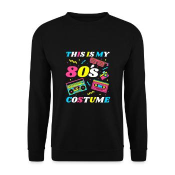 This Is My 80s Costume 80s Theme Party Costume - Unisex Sweatshirt - black - Front - Alina (178cm) & Michal (187cm)