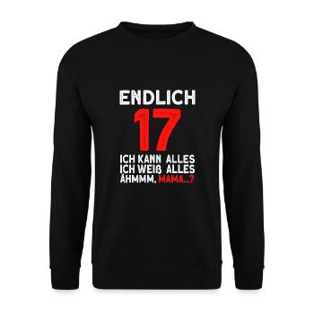 Finally 17 I can do everything, I know everything - Unisex Sweatshirt - black - Front - Alina (178cm) & Michal (187cm)
