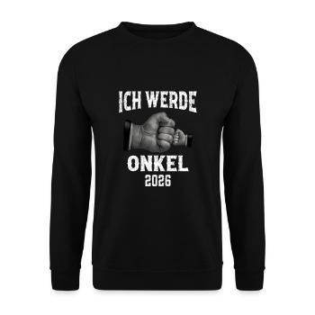 Je serai un oncle en 2026 - Sweat-shirt Unisexe - noir - Devant - Alina (178cm) & Michal (187cm)