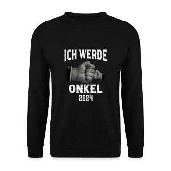 Ich werde Onkel 2024 - Unisex Pullover - Schwarz - Vorne - Alina (178cm) & Michal (187cm)