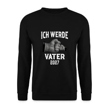 Ich werde Vater 2027 - Unisex Pullover - Schwarz - Vorne - Alina (178cm) & Michal (187cm)