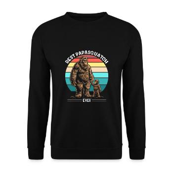 Best Papa Squatch Ever - Unisex Sweatshirt - black - Front - Alina (178cm) & Michal (187cm)