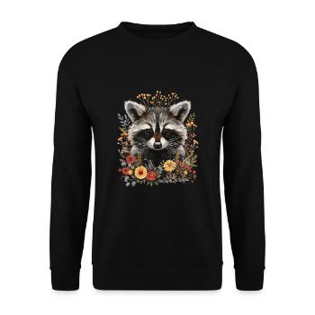 Cottagecore Raton laveur mignon - Sweat-shirt Unisexe - noir - Devant - Alina (178cm) & Michal (187cm)