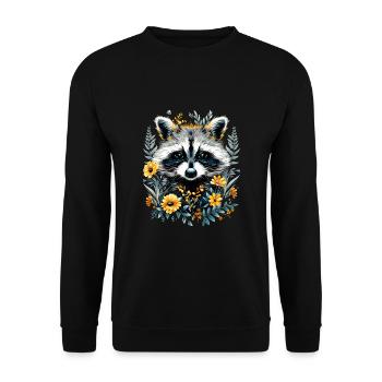 Raton laveur Cottagecore - Sweat-shirt Unisexe - noir - Devant - Alina (178cm) & Michal (187cm)