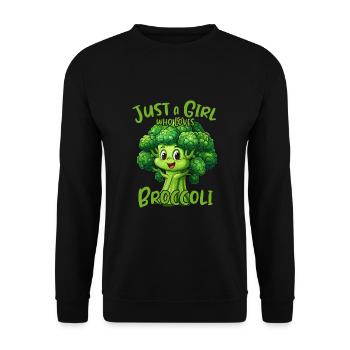 Juste une fille qui aime le brocoli - Sweat-shirt Unisexe - noir - Devant - Alina (178cm) & Michal (187cm)