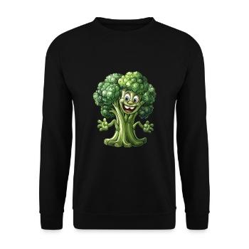 Brocoli végétalien - Sweat-shirt Unisexe - noir - Devant - Alina (178cm) & Michal (187cm)