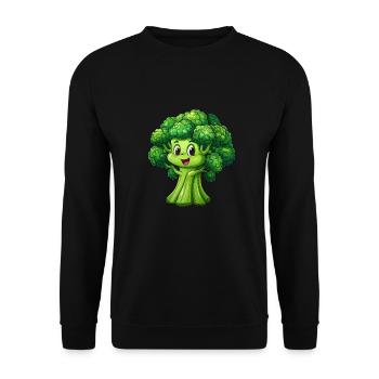 Brocoli heureux - Sweat-shirt Unisexe - noir - Devant - Alina (178cm) & Michal (187cm)