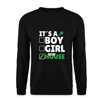 It's A Boy Girl New House - Unisex Sweatshirt - black - Front - Alina (178cm) & Michal (187cm)