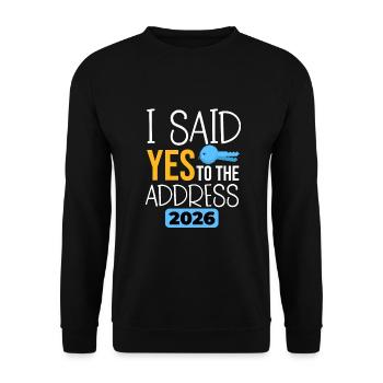 J’ai dit oui à l’adresse 2026 - Sweat-shirt Unisexe - noir - Devant - Alina (178cm) & Michal (187cm)