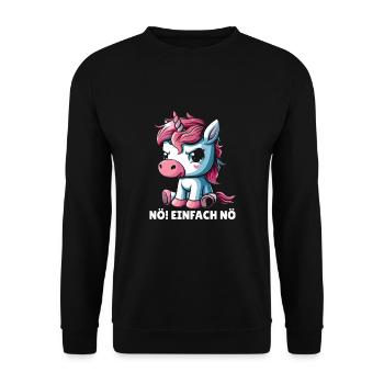 No! Just nope unicorn - Unisex Sweatshirt - black - Front - Alina (178cm) & Michal (187cm)