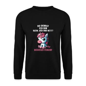 Do I think I'm small, sweet and nice? Bad mistake - Unisex Sweatshirt - black - Front - Alina (178cm) & Michal (187cm)