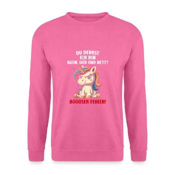 Tu penses que je suis petit, doux et gentil, mauvaise erreur - Sweat-shirt Unisexe - rose - Devant