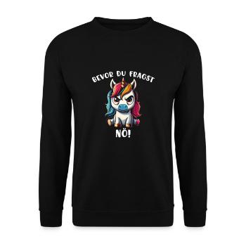 Before you ask Nope - Unisex Sweatshirt - black - Front - Alina (178cm) & Michal (187cm)