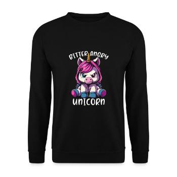 Bitter Angry Unicorn - Unisex Sweatshirt - black - Front - Alina (178cm) & Michal (187cm)