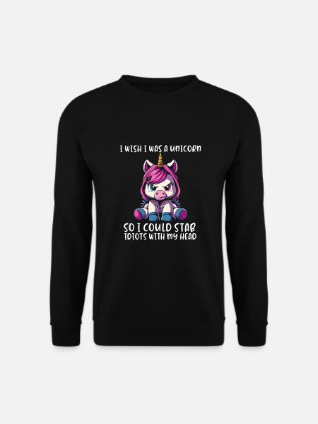 I Wish Was A Unicorn - Unisex Pullover - Schwarz