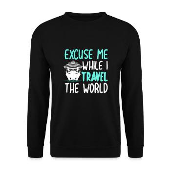 Excusez-moi pendant que je voyage dans le monde - Sweat-shirt Unisexe - noir - Devant - Alina (178cm) & Michal (187cm)