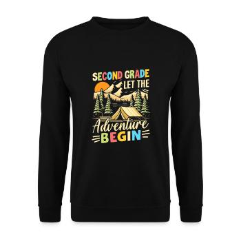 Second Grade Let The Adventure Begin - Unisex Sweatshirt - black - Front - Alina (178cm) & Michal (187cm)