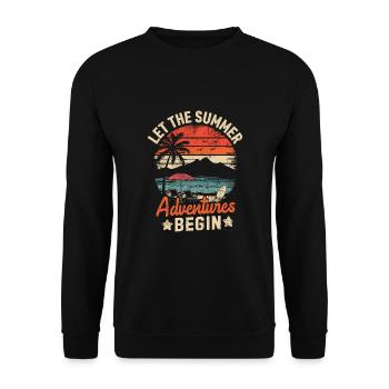 Let The Summer Adventures Begin - Unisex Pullover - Schwarz - Vorne - Alina (178cm) & Michal (187cm)