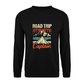 Road Trip Captain - Unisex Sweatshirt - black - Front - Alina (178cm) & Michal (187cm)