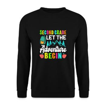Second Grade Let The Adventure Begin - Unisex Sweatshirt - black - Front - Alina (178cm) & Michal (187cm)