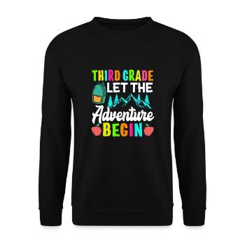 Third Grade Let The Adventure Begin - Unisex Sweatshirt - black - Front - Alina (178cm) & Michal (187cm)