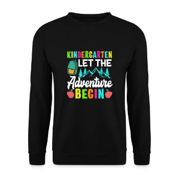 Kindergarten Let The Adventure Begin - Unisex Sweatshirt - black - Front - Alina (178cm) & Michal (187cm)