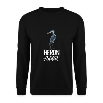 Heron Addict - Unisex Pullover - Schwarz - Vorne - Alina (178cm) & Michal (187cm)
